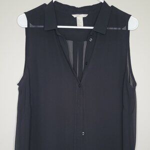 H&M Black Sleeveless Sheer Button Down Blouse Size 12 US $15.00